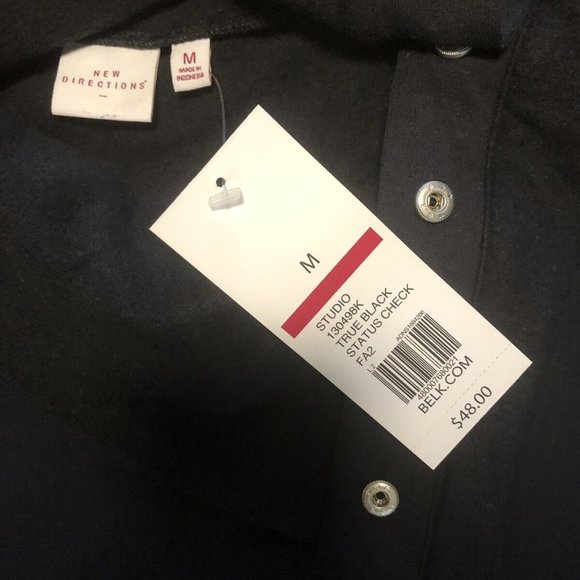 NEW DIRECTIONS LADIES BLACK TURTLENECK WITH SNAPS NEW WITH TAGS Womens Tops - Picture 4 of 6